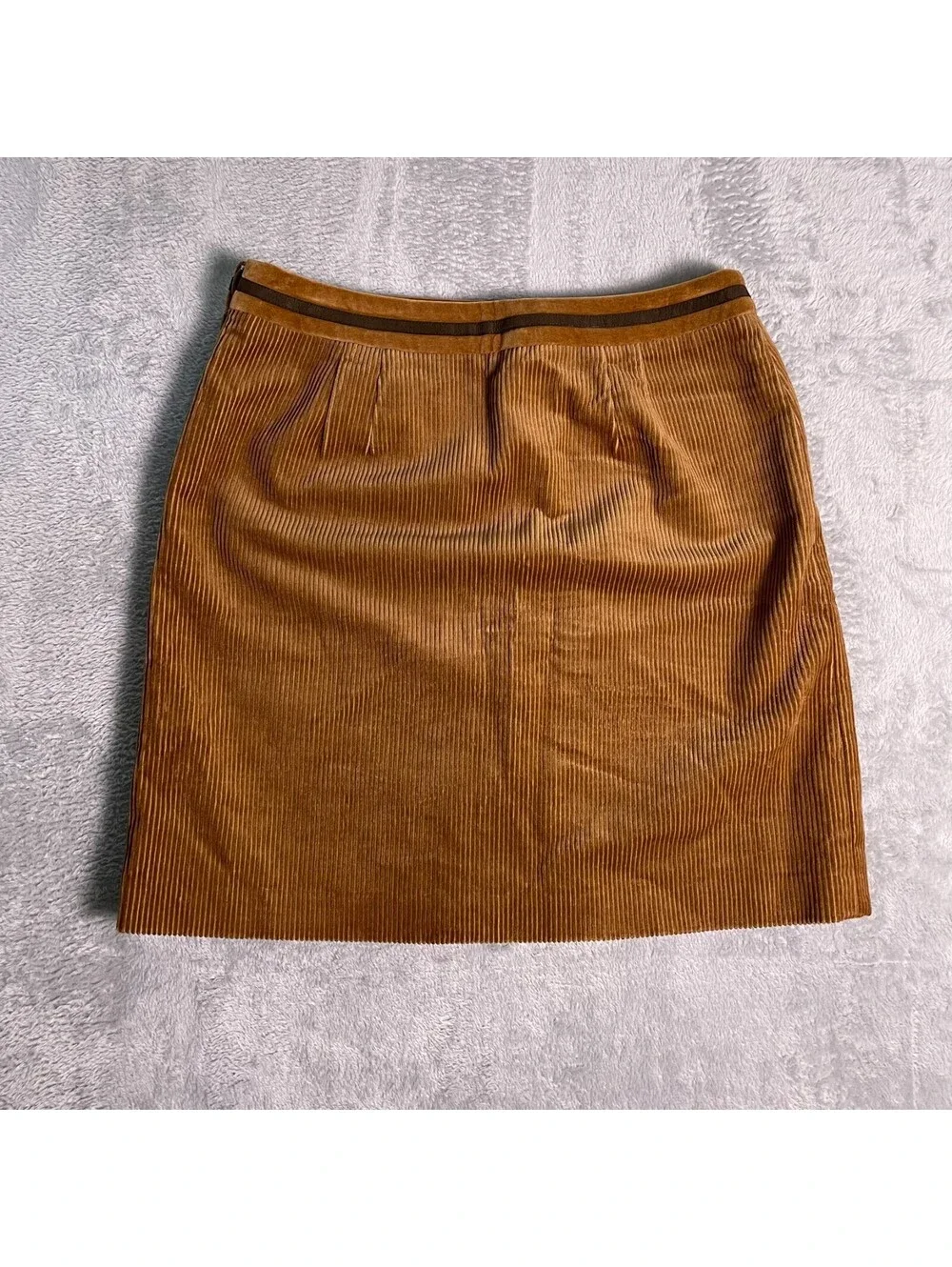 Ann Taylor LOFT Petites Corduroy Tweed Panel Skirt womens 8P Brown Retro Mod 70s - Picture 10 of 10